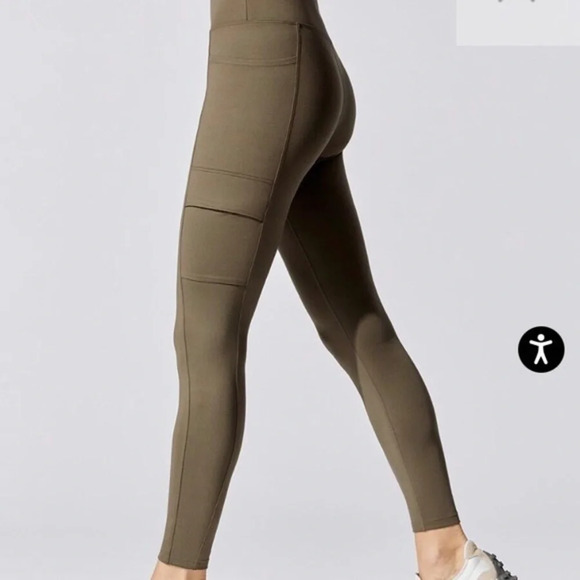 NWT Carbon38 Utility Cargo Green High Rise Full Length Leggings Size XS - Picture 1 of 11